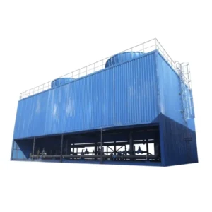 blue square cross flow fiberglass cooling tower